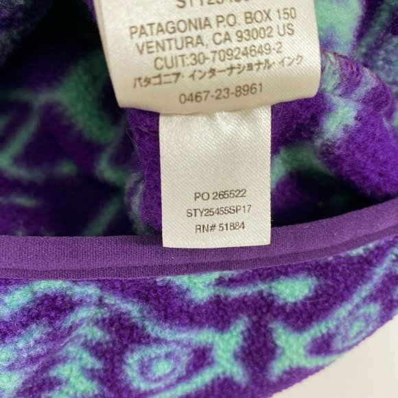Patagonia Snap T Synchilla Womens Ikat Big Fish Small Purple - Picture 8 of 8